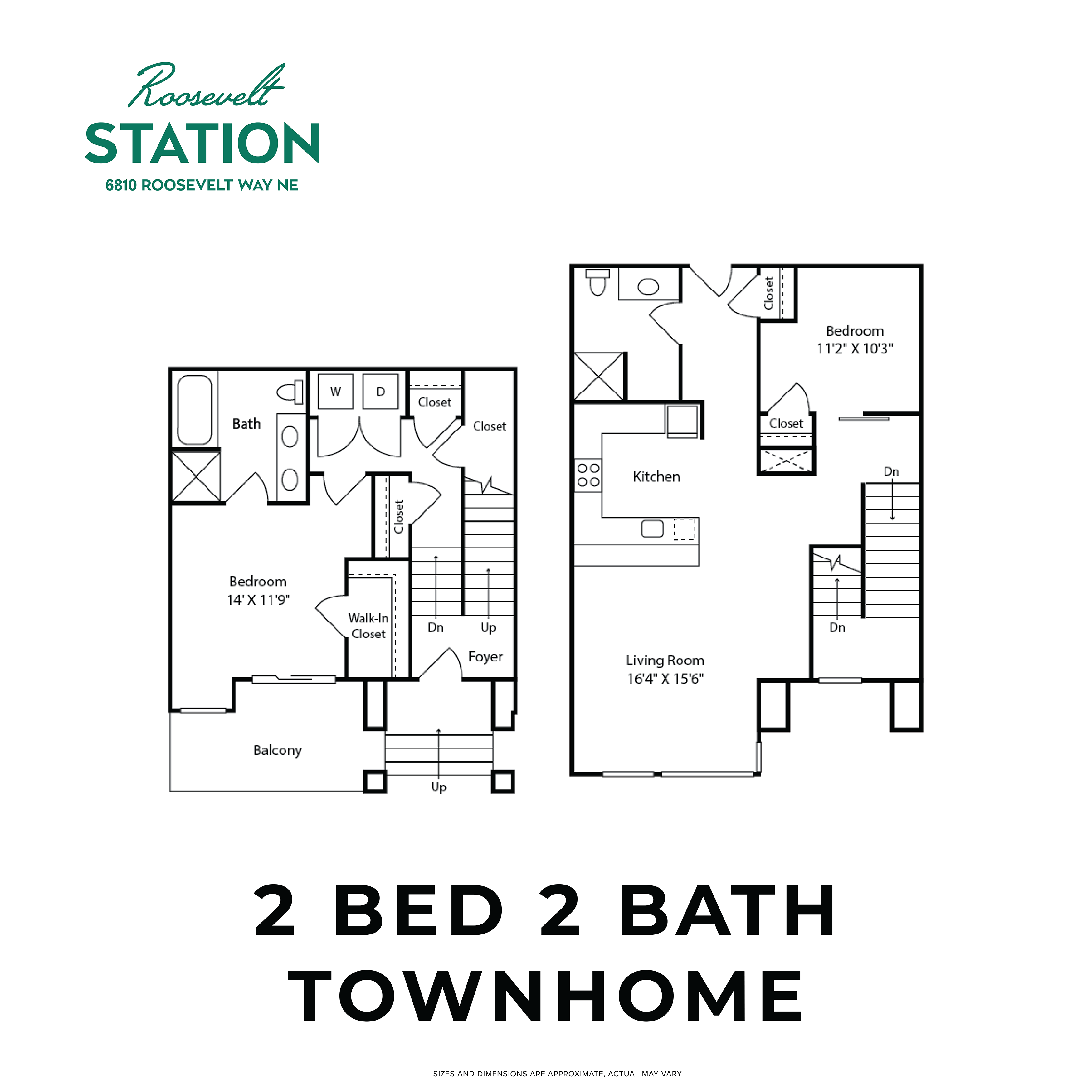 Floor plan for 2 beds, 2 baths, 1345 sqft